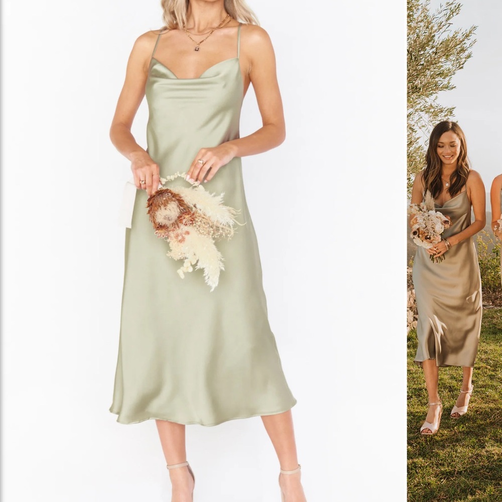 Show me your mumu cowl neck midi dress